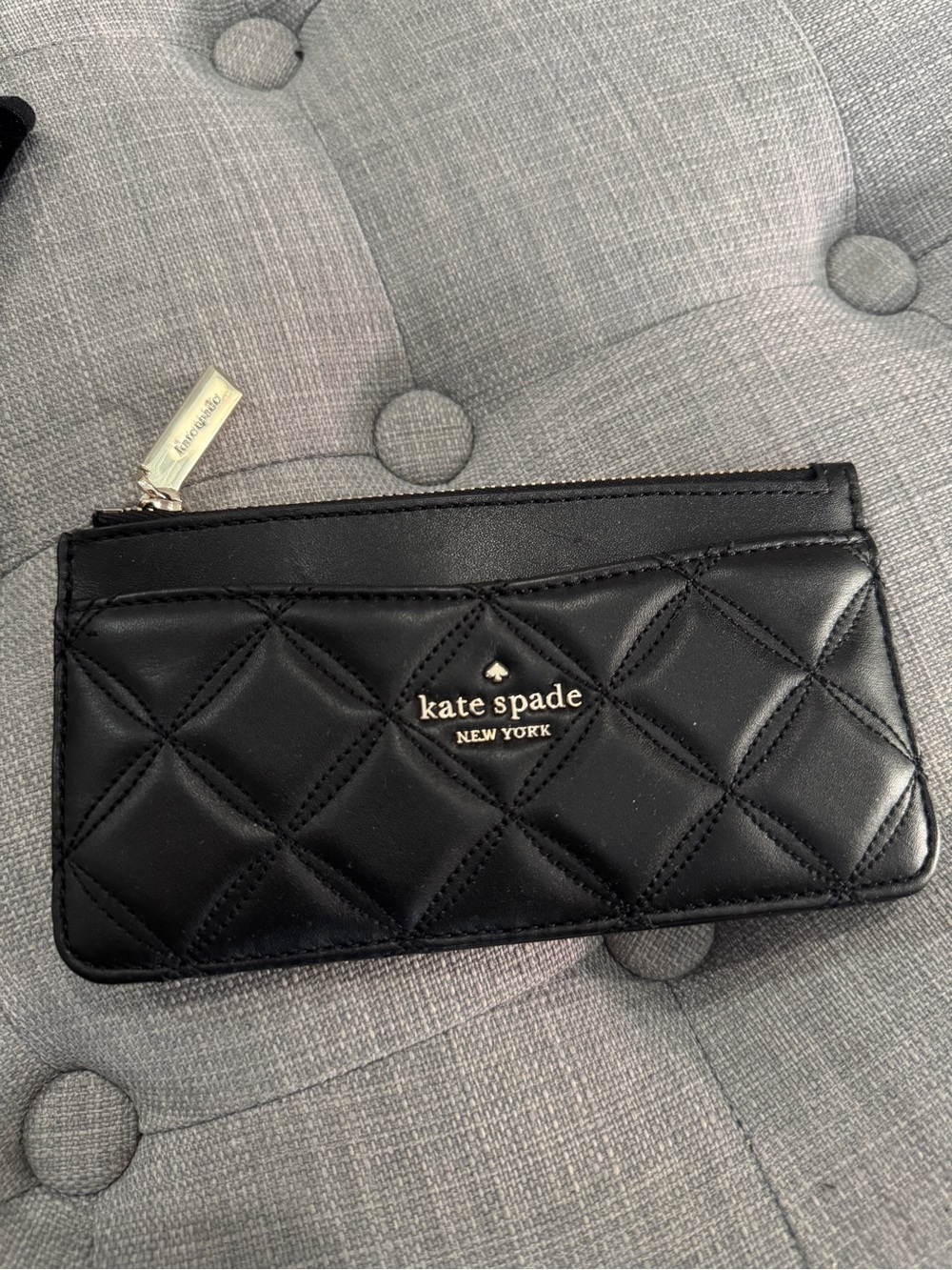 Kate Spade Natalia Large Slim Card Holder Quilted Black wallet